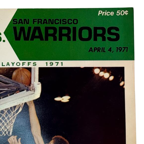 1971 Milwaukee Bucks VS San Francisco Warriors NBA Basketball Playoff Program